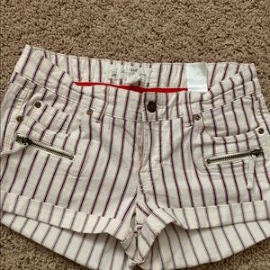 Red white and blue striped shorts